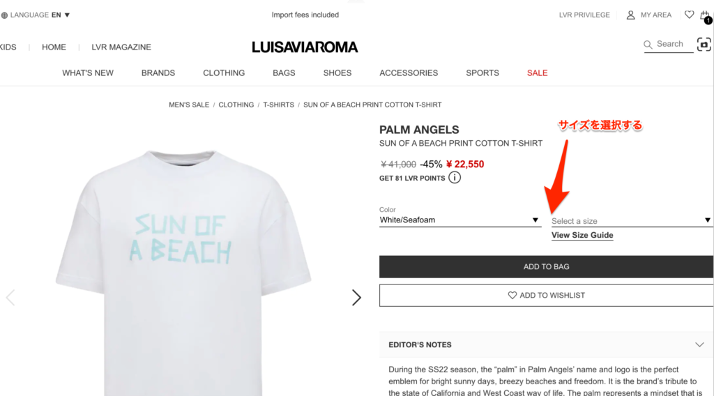 LUISAVIAROMA購入手続き